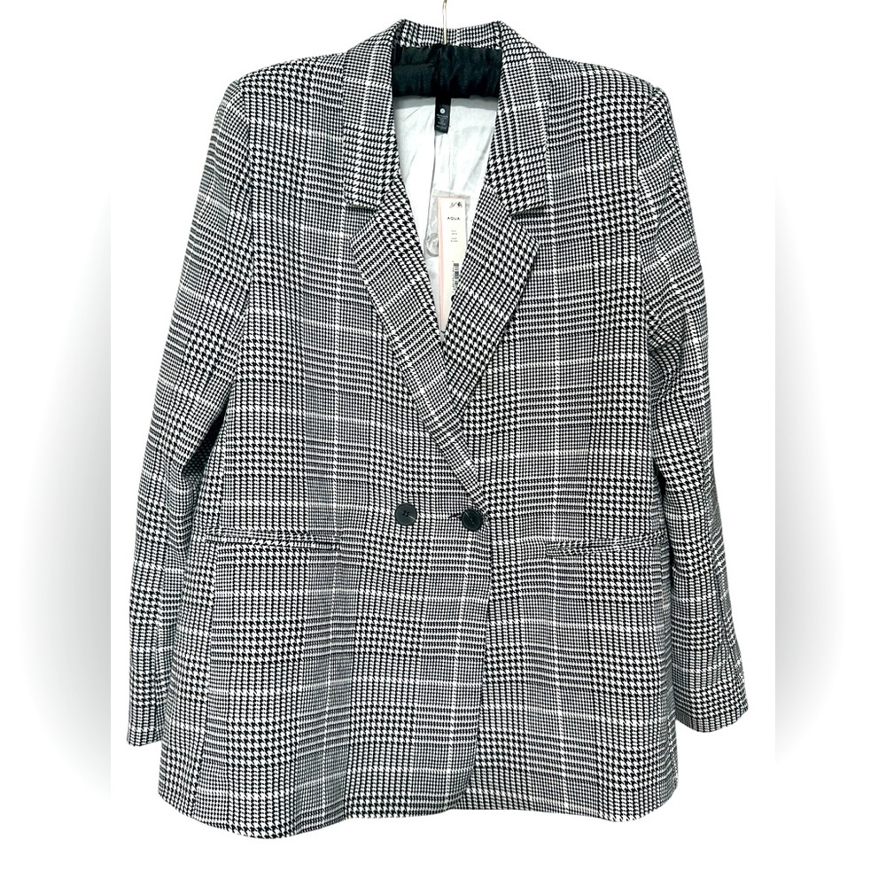 Aqua Bloomingdale's‎ Exclusive Plaid Blazer NWT